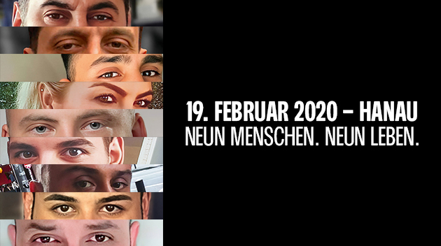 Installation zum Gedenken an die Opfer in Hanau am 19.02.2020